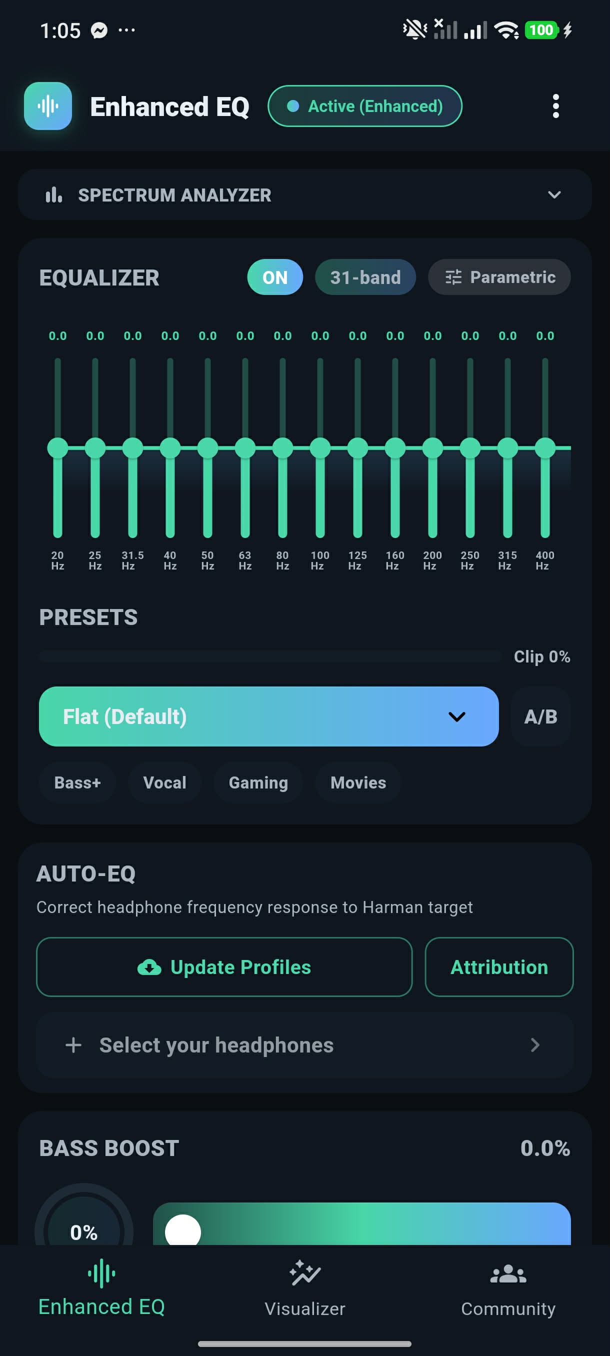 Enhanced EQ app screen