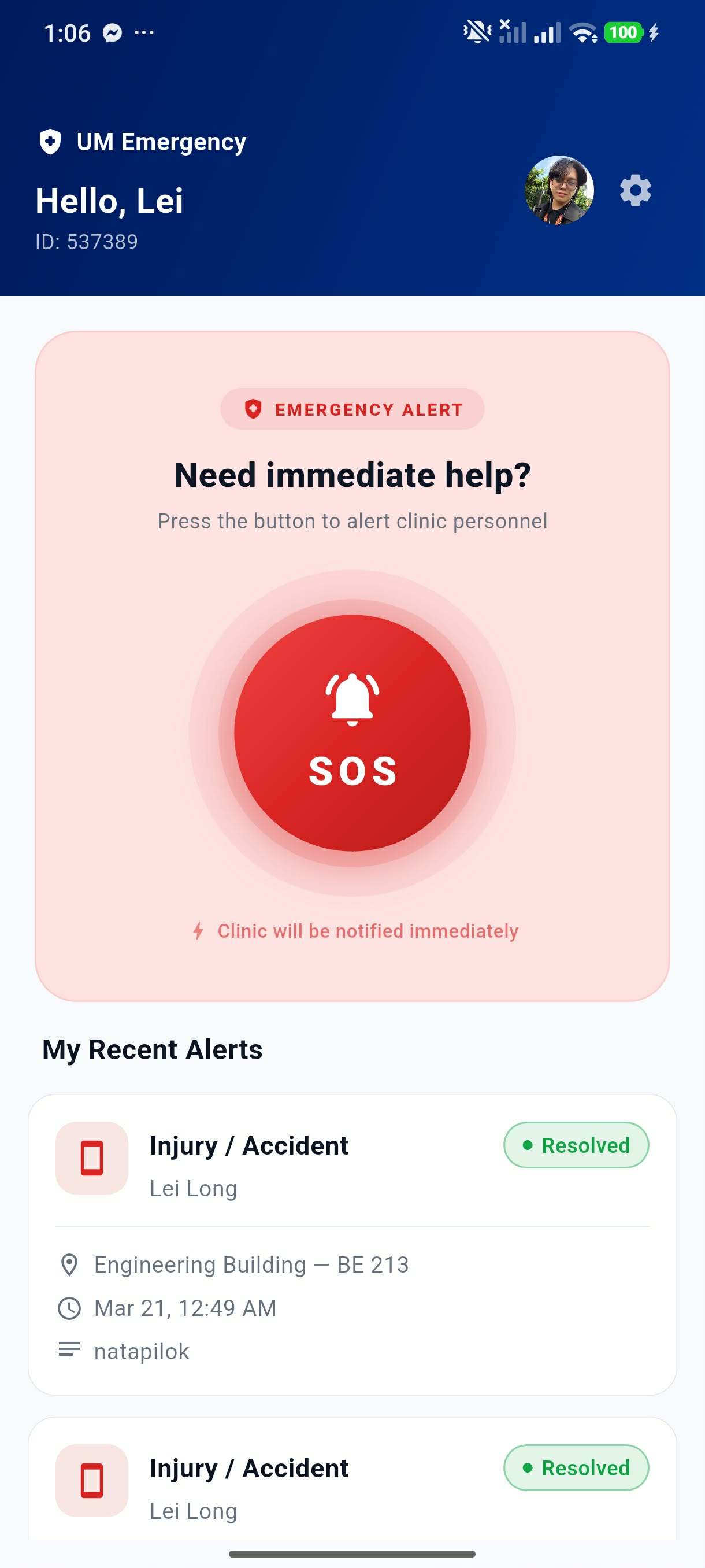 MediAlert app screen